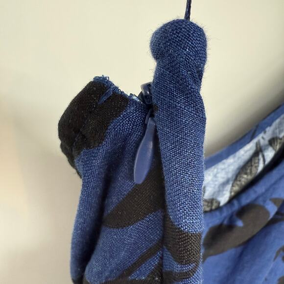 Target X Kate Spade One Shoulder Floral Jumpsuit Women's Sze 16 Blue Linen Blend - Picture 4 of 10